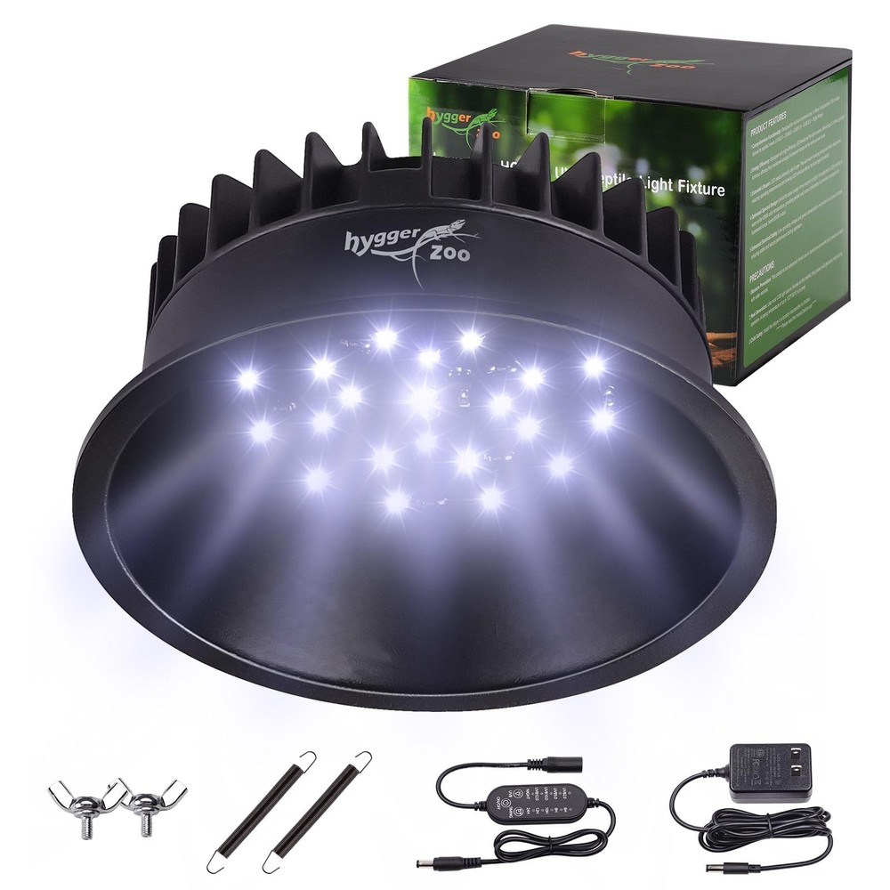 UVB Light for Reptiles, UVA UVB Reptile Light Fixture with Timer LED UVB Bulb…