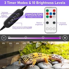 8W LED UVA UVB Light for Reptiles,7.8″ HO UVB 12.0/10.0/5.0/2.0 LED Reptile L…