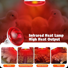 Heat Lamp Bulbs for Chickens, 150W Infrared Heat Lamp 1 Pack, Red Heat Lamp Bulb