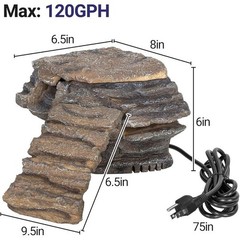 Turtle Tank Filter W/ Basking Platform 3-in-1 Decor Quiet Efficient Waterfall US
