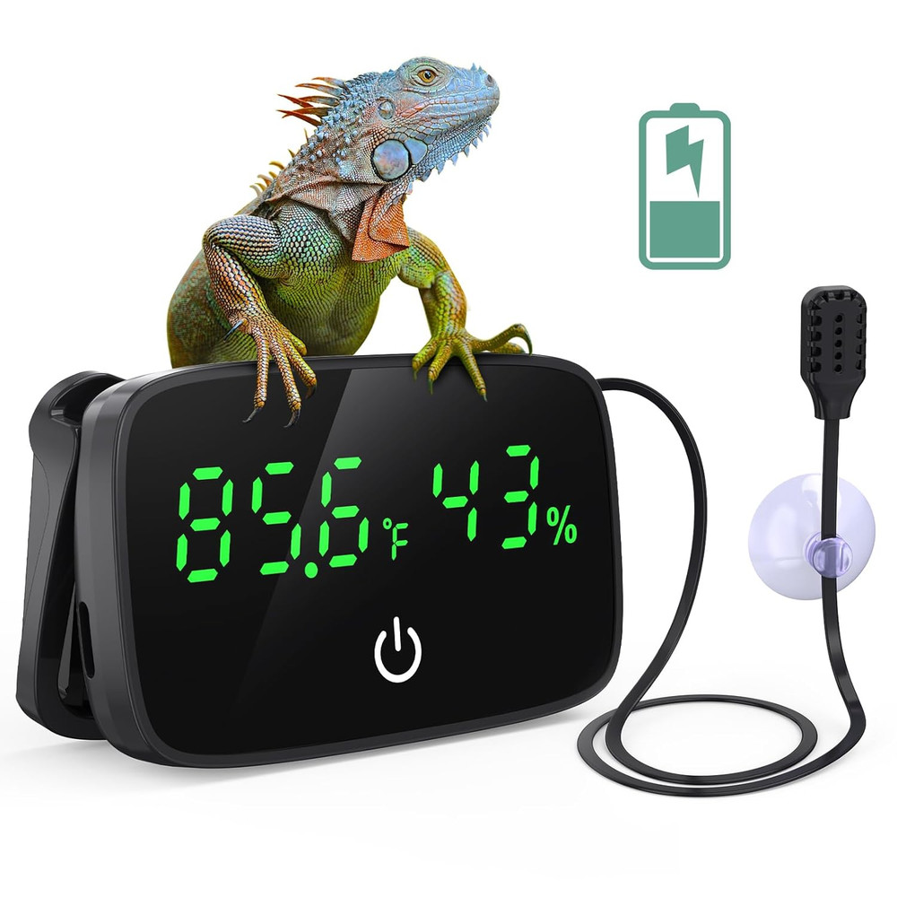 PAIZOO Reptile Thermometer Hygrometer, LED Digital Terrarium Thermometer and Hum