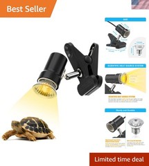 Rotatable 50W Basking Spot Lamp for Lizards & Amphibians with Clamp