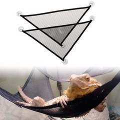 2Pcs Hanging Reptiles Bed Suction Cup Mesh Hammocks Lizard Habitat Ornaments