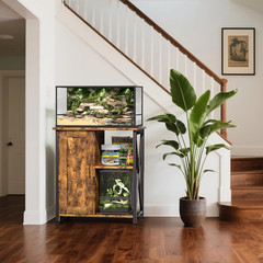 45-67 Gallon Reptile Tank Stand with Power Outlet, Terrarium Stand with Storage