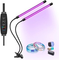 YGS-Tech UV Black Light, 3 9 12H Timer, 10 1 Count (Pack of 1), 20W Dual Head