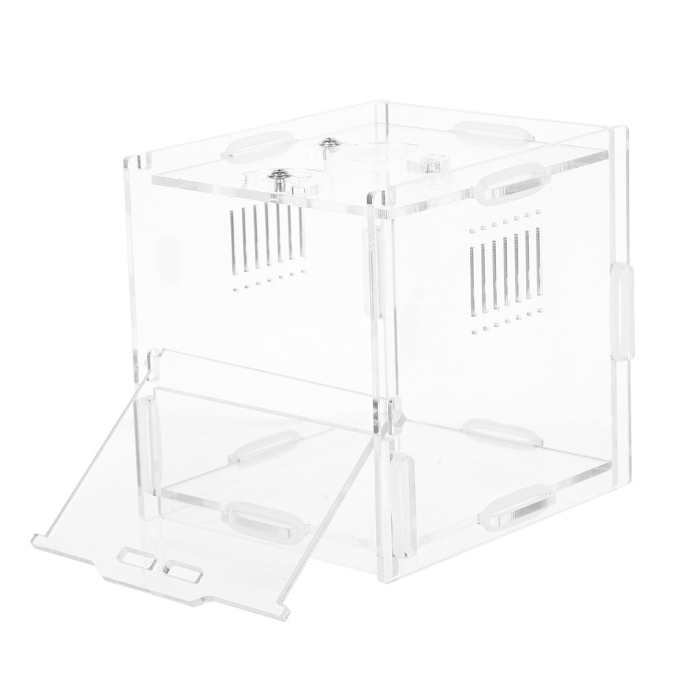 Clear Reptile Breeding Box Small Jumping Spider Enclosure Gecko Cage Terrarium