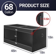 68 Gallon PVC Reptile Tanks Terrariums Front Opening Reptile Enclosure Snake