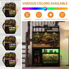 40-120 Gallon Reptile Tank Stand with Power Outlet 48″ X 69″ Terrarium Enclosure