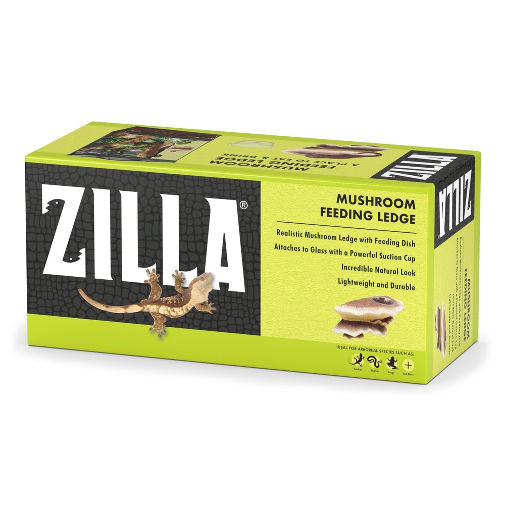 Zilla 9.5 Inch Brown PET Feeder Natural Look Vertical Decor for Terrarium