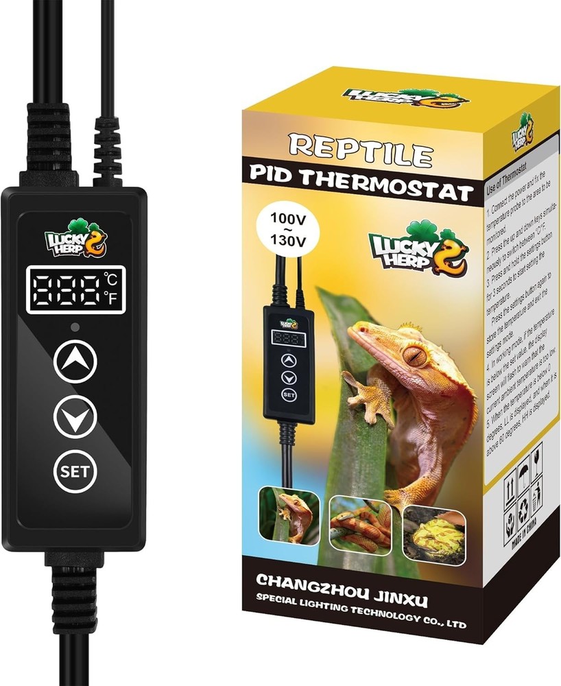Reptile Dimming Thermostat, PID Heat Lamp Temperature Controller with LED Digita