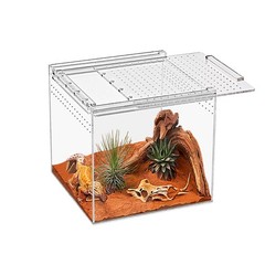 Reptile Terrarium,6.8″ x 6.8″x 6″ Reptile Breeding Box, Magnetic Acrylic Encl…