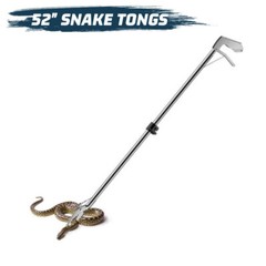 52″ Heavy Duty Snake Tongs Hook Reptile Grabber Catcher Stick Tool Handling Bag