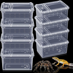 8 Pcs Reptile Breeding Box Plastic Spider Terrarium Tarantula Feeding Box for Be