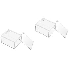 2 Pack Transparent Breeding Box Lizard Aquarium Jumping Spiders Habitat