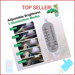 UVB Light for Reptiles, UVA UVB Reptile Light Fixture with Timer LED UVB Bulb fo