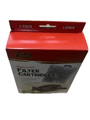 Zilla Reptile Pet Terrarium Water Filter Replacement Cartridge Large, 3-Pack