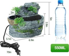 500ML Reptile Waterfall Fountain, Reptile Water Drinking Fountain