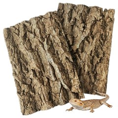 Fhiny 2 PCS Cork Bark Background, 11.6″ x 7.7″ Natural Cork Bark for Reptiles…