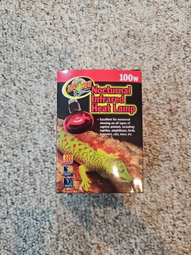 Zoo Med Nocturnal Infrared Heat Lamp, 100 Watts For Reptile Terrarium