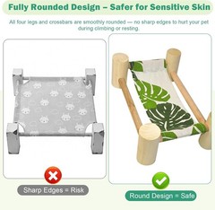 Wooden Bearded Dragon Cloth Bed Reptile Hammock for Bearded Dragon Tank