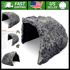 Rock Cave Habitat Hidden for Reptile and Amphibians.Terrarium & Aquarium Decor