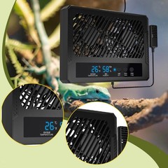 Fan for Reptile Enclosure Thermometer Hygrometer Digital with High Temp Alarm