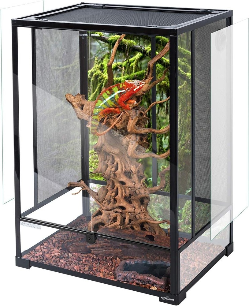 REPTI ZOO 24″ x 18″ x 36″ Reptile Tall Glass Terrarium Rainforest Habitat Double