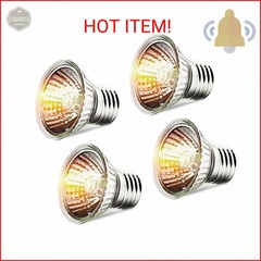 CALPALMY 4-Pack 50W UVA+UVB Bulbs | Heat and Light for Reptiles and Amphibian Ta