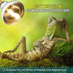 2 Pack 100W UVA Reptile Basking Spot Bulb Full Spectrum Sun Light Heat Lamp