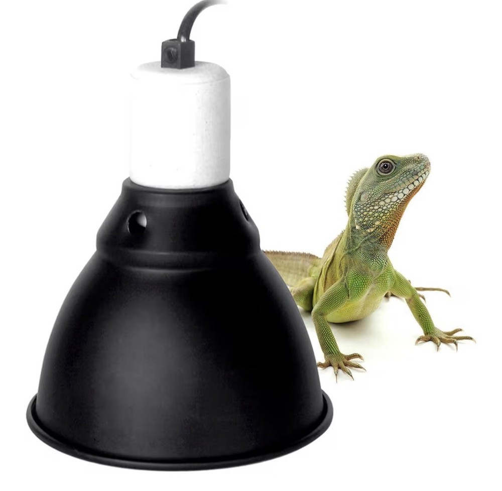 Reptile Light Fixture,5.5 Inch Shallow Dome Reptiles Heat Lamp Fixture for UV…
