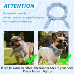 Dog Cooling Bandana with Cooling Pack, Reusable Dog Cooling Scarf with Water-…