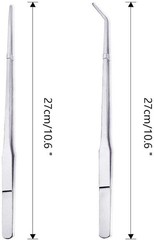 Feeding Tongs 2pcs Stainless Steel Aquarium Long Tweezers 27cm/10.6 inches