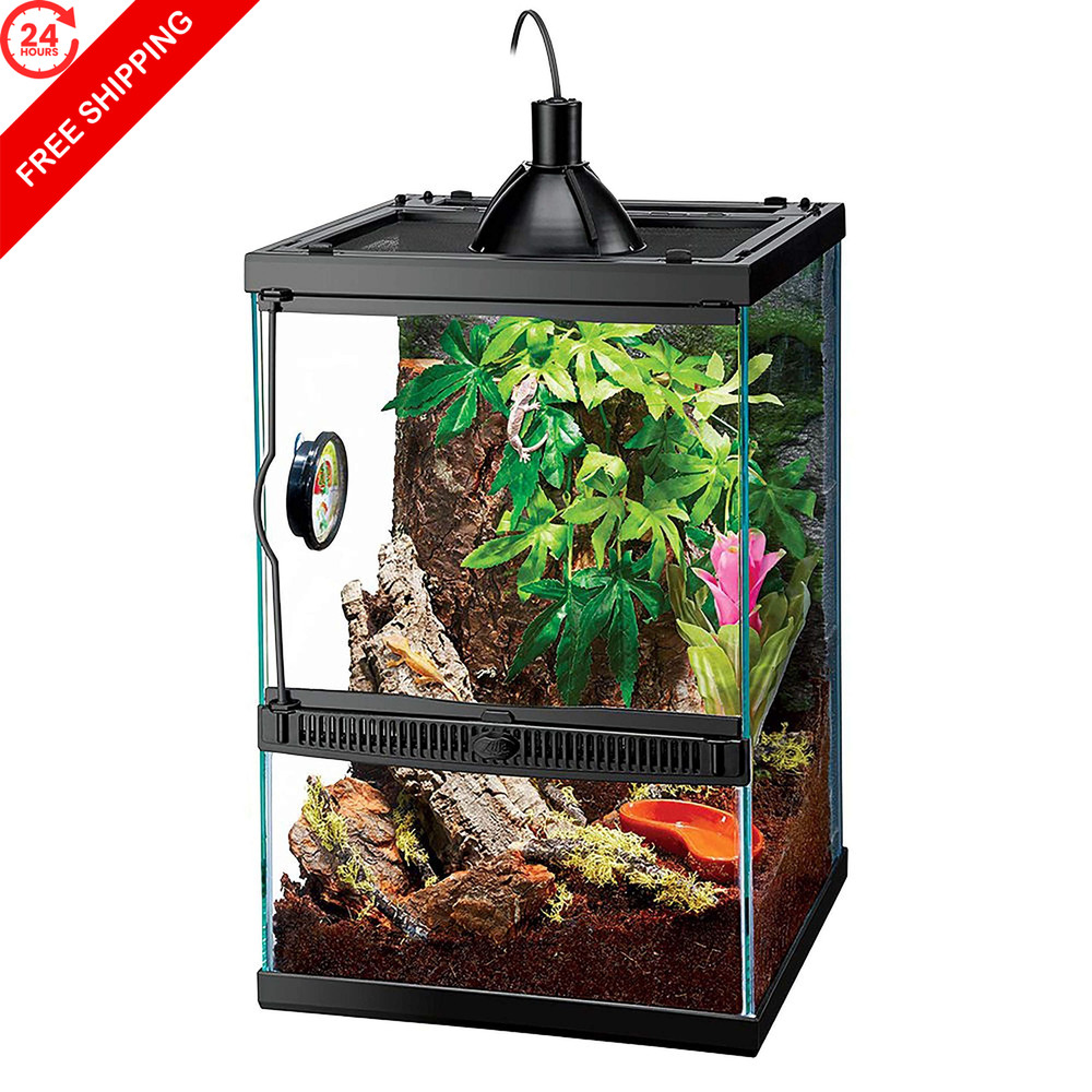 Zilla 11 Gallon Glass Tropical Vertical Habitat Starter Kit for 11 GAL, Clear