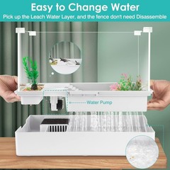 Small Turtle Starter Kit with Integrated Pump, Basking Light, Clear Acrylic 3…