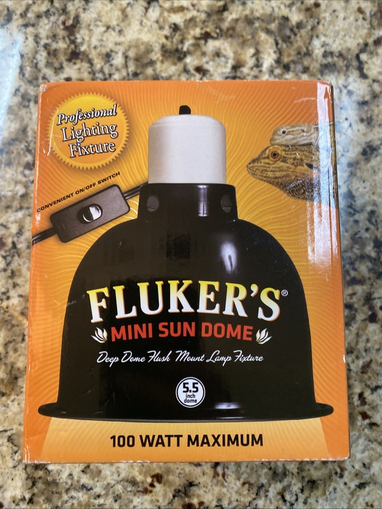 Flukers Mini Sun Dome Deep Flush Mount Lamp 5.5 in 100 Watt Max Turtles Reptiles