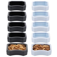 Reptile Water Food Bowl 10 Pack Plastic Worm Dish Anti Escape Feeder