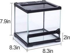 Mini All-Glass Reptile Terrarium 8x8x8 – Perfect for Frogs, Snakes & Lizards