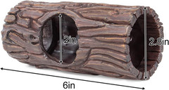 REPTIZOO Reptile Hide Cave Resin Hollow Tree Trunk Hideout Hermit Crab Climbi…