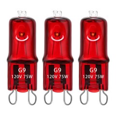 3 PCS G9 Infrared Heat Lamp Bulbs Reptile Dimmable Night Red UVA 75 Watt