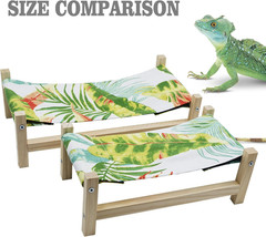Bearded Dragon Bed, Wooden Reptile Sleeping Hammock, Bearded Dragon Tank Accesso