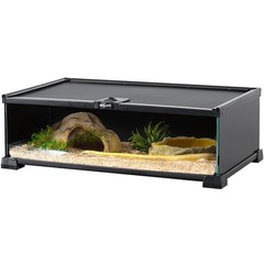 REPTIZOO Small Reptile Tank 20″ x 12″ x 6″ Glass Reptile Terrarium with Top F…