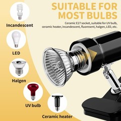 Reptile Heat Lamp, Turtle Lamp with 50W UVA/UVB Turtle Light Bulb, 360°Rotata…