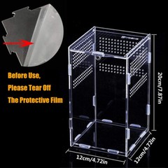 Clear Reptile Feeding Insect Box Acrylic Container Lizards Spider Breeding Case