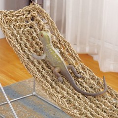 Mipcase 2Pcs Reptile Seagrass Hammock Lizard Hammock Hanging Ladder Lounger C…