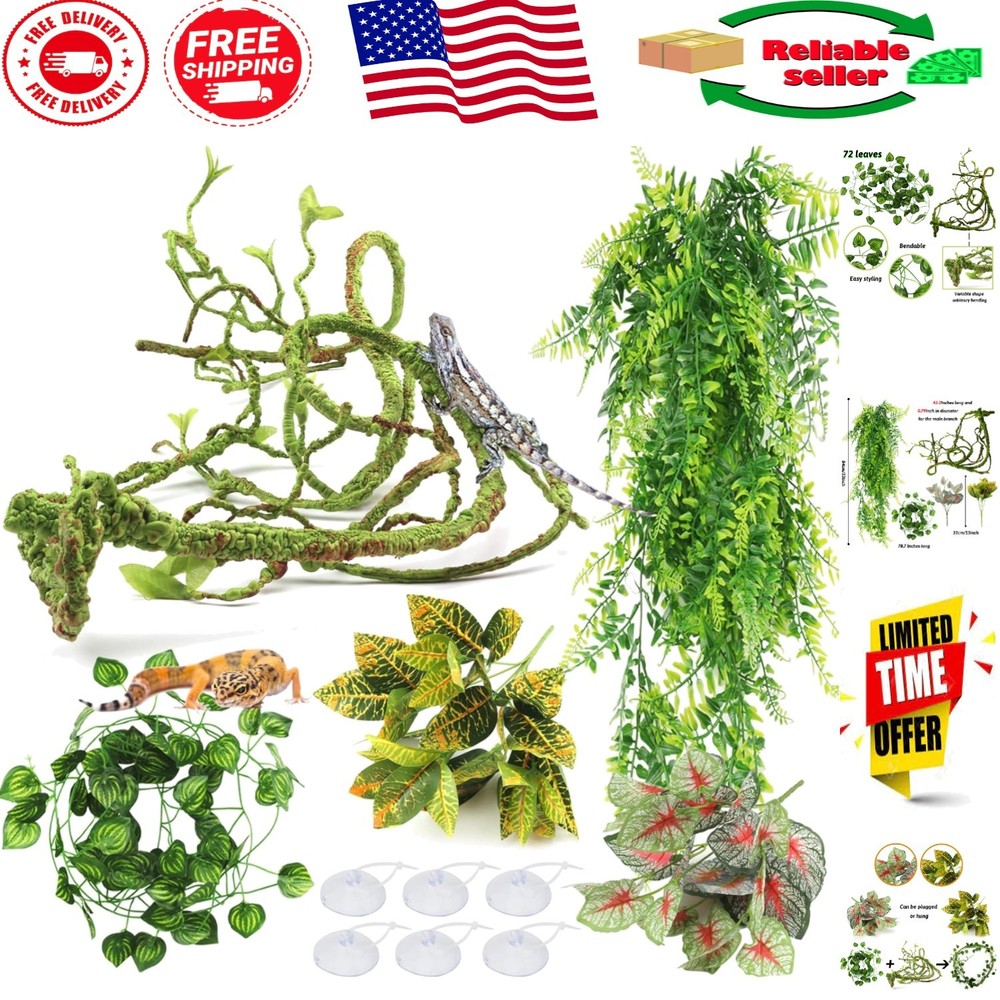 Versatile Artificial Ivy Vines for Reptile Tanks – Secure & Attractive Greenery