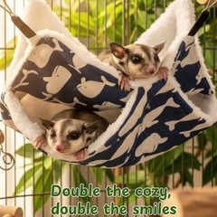 Sugar Glider Hammock Pouch 2Tier Bunkbed Hamster Small Animal 2 PCS