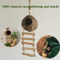 10PCS Crested Gecko Tank , Reptile Plants Bridge Vines, Coconut Shell with La…