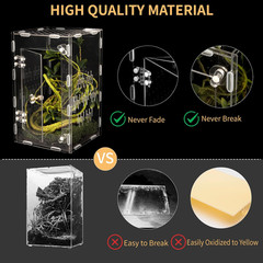 Acrylic Reptile Terrarium Easy Assembly, 360° Clear & Keep Pet Secure Design …