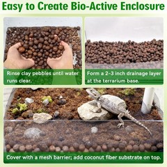 Halatool Leca Clay Balls | Organic Drainage for Reptiles & Plants | 2QT