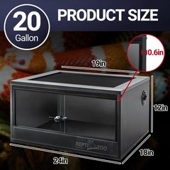 20 Gallon PVC Reptile Terrarium, 24x18x12 inch Reptile Tank for Crested Gecko…